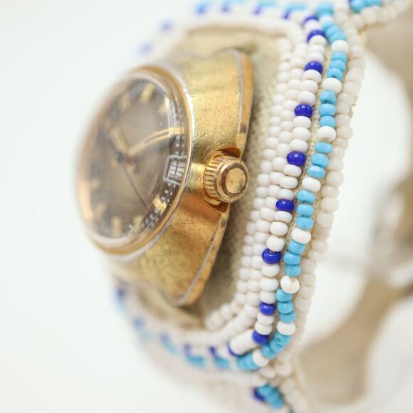 Vintage Timex Mechanical Womens Wind Up Watch Gold Bronze Tone w New Battery main image 7
